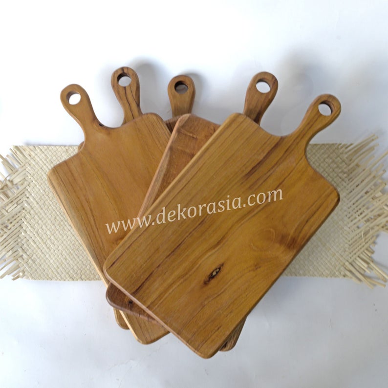 Wooden Antique Teak Cutting Board with Handle - Kitchenware | Free Shipping